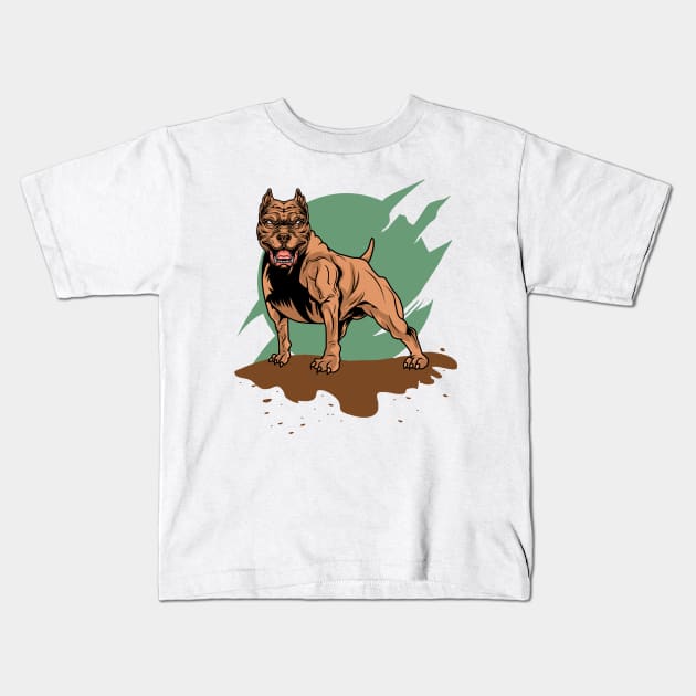 Pitbull Kids T-Shirt by Fish Stick